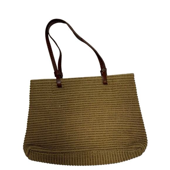 Carmen Raffia Basket Bag Tight weave Leather Straps - Picture 2 of 12